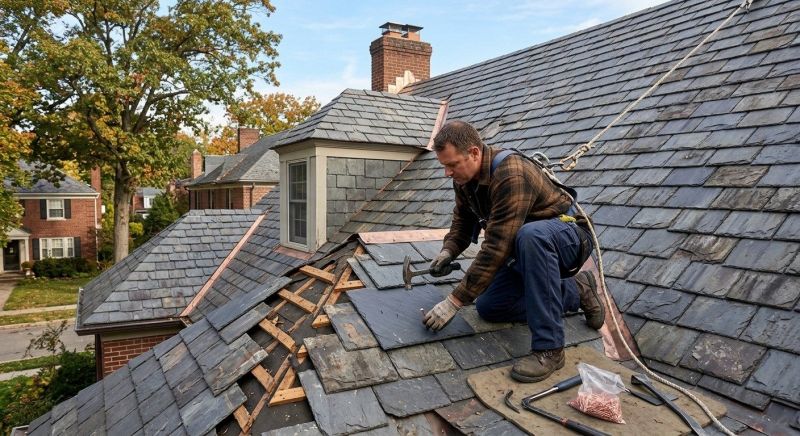 Slate Roof Repair in Albemarle County, VA